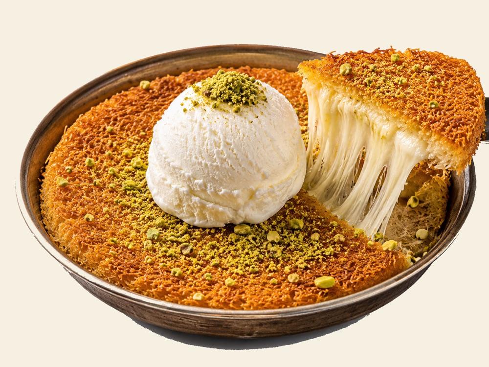 Kunafa met ijs